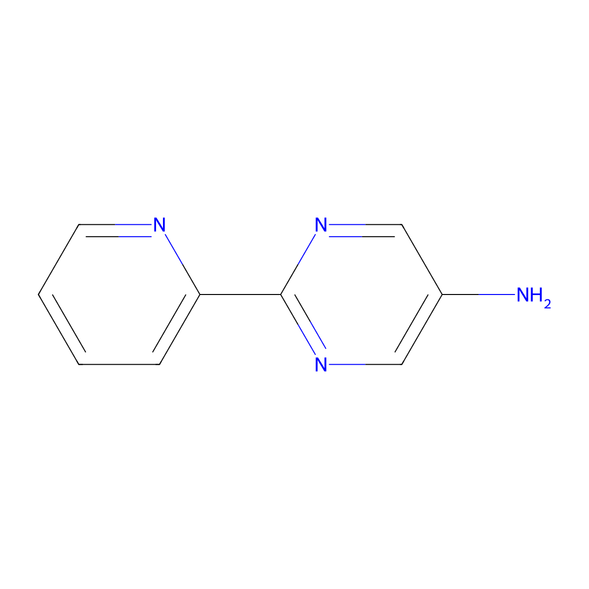 5-Amino-2-(2-pyridyl)pyrimidine molecular structure, CAS 1094246-40-8