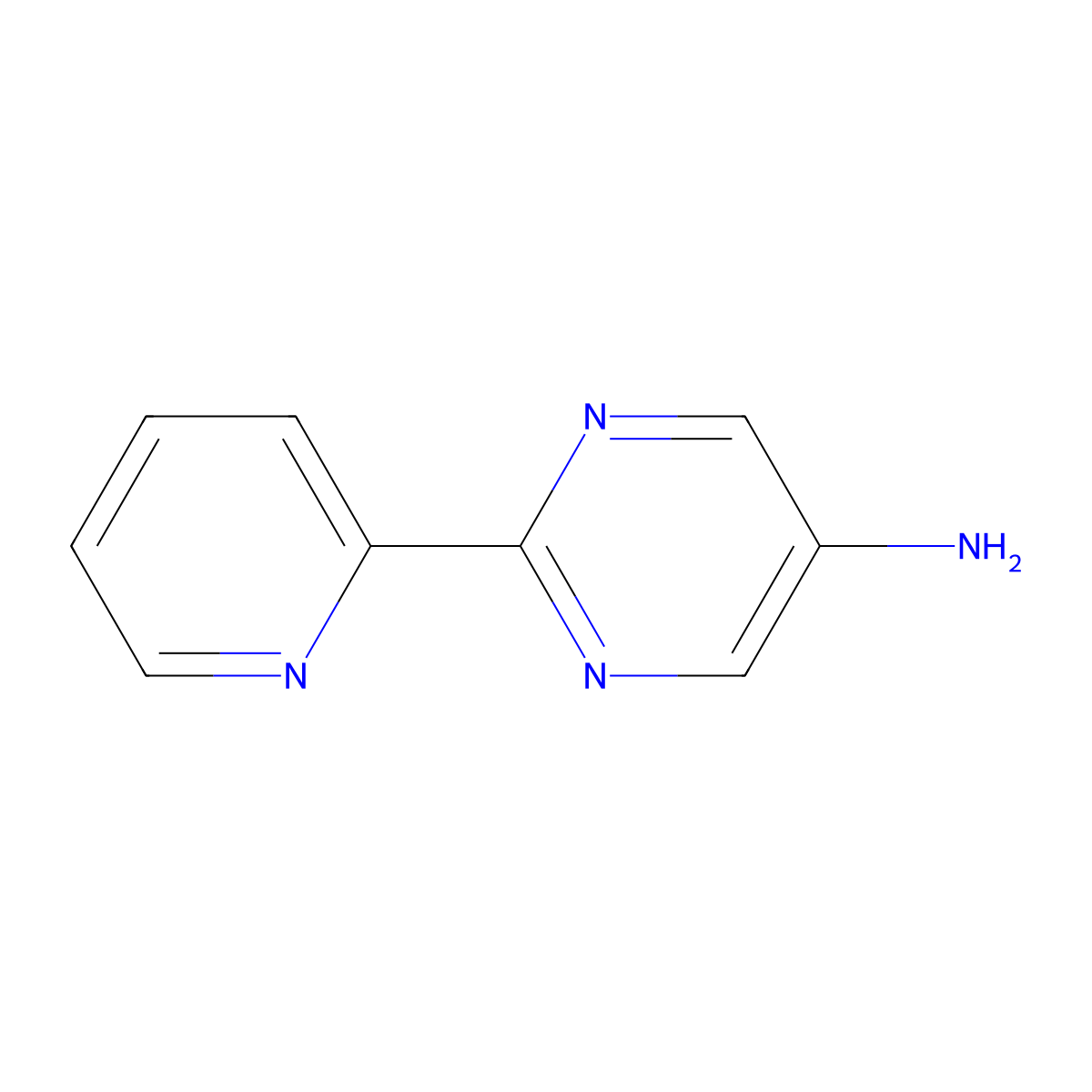 5-Amino-2-(2-pyridyl)pyrimidine molecular structure, CAS 1094246-40-8