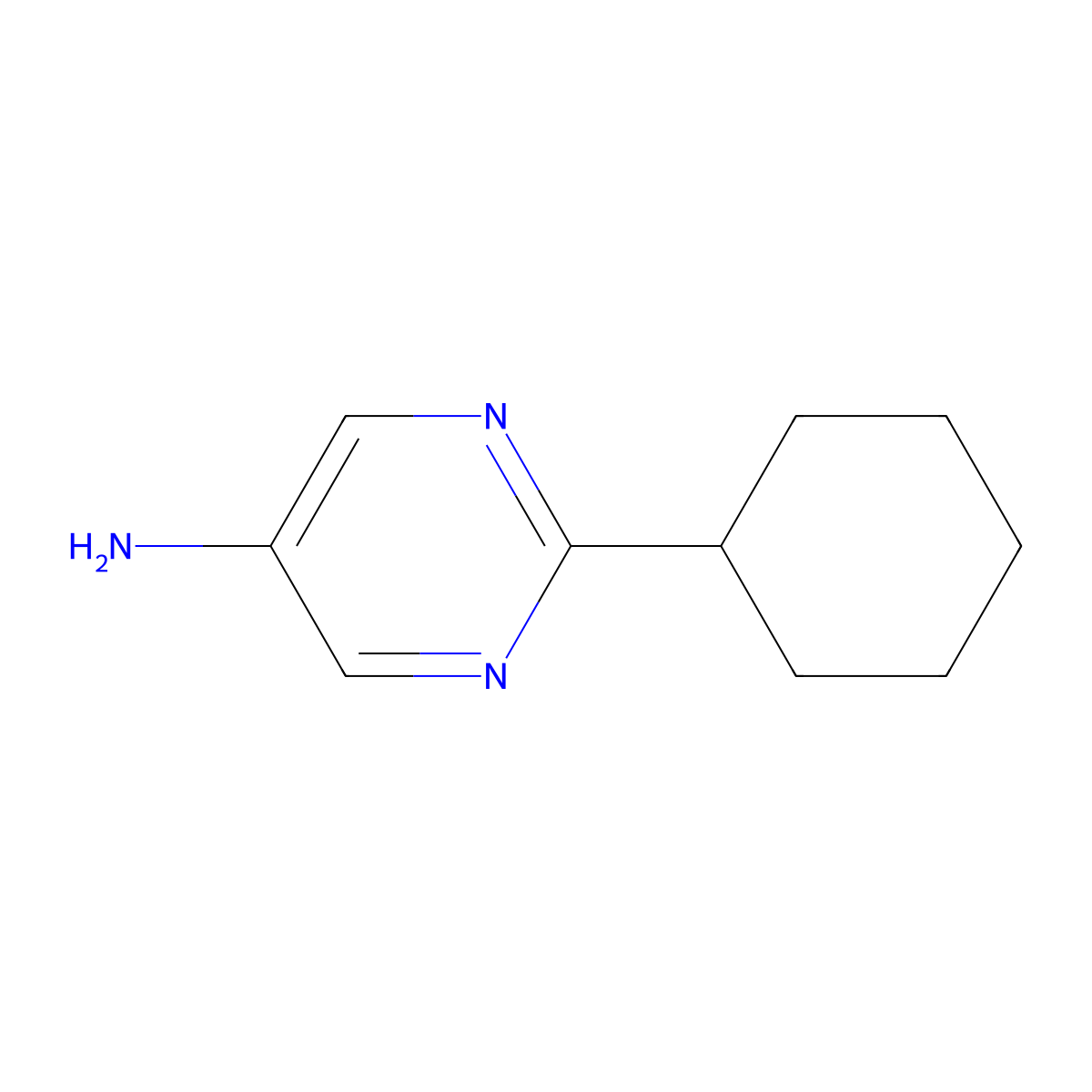 2-Cyclohexylpyrimidin-5-amine molecular structure, CAS 1094246-41-9