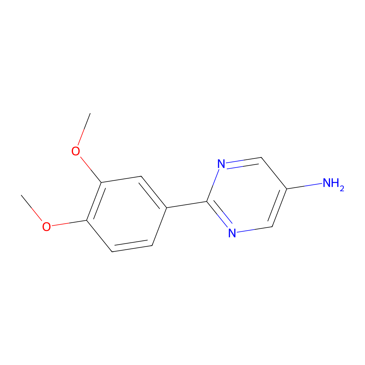 2-(3,4-Dimethoxyphenyl)pyrimidin-5-amine molecular structure, CAS 1094246-54-4