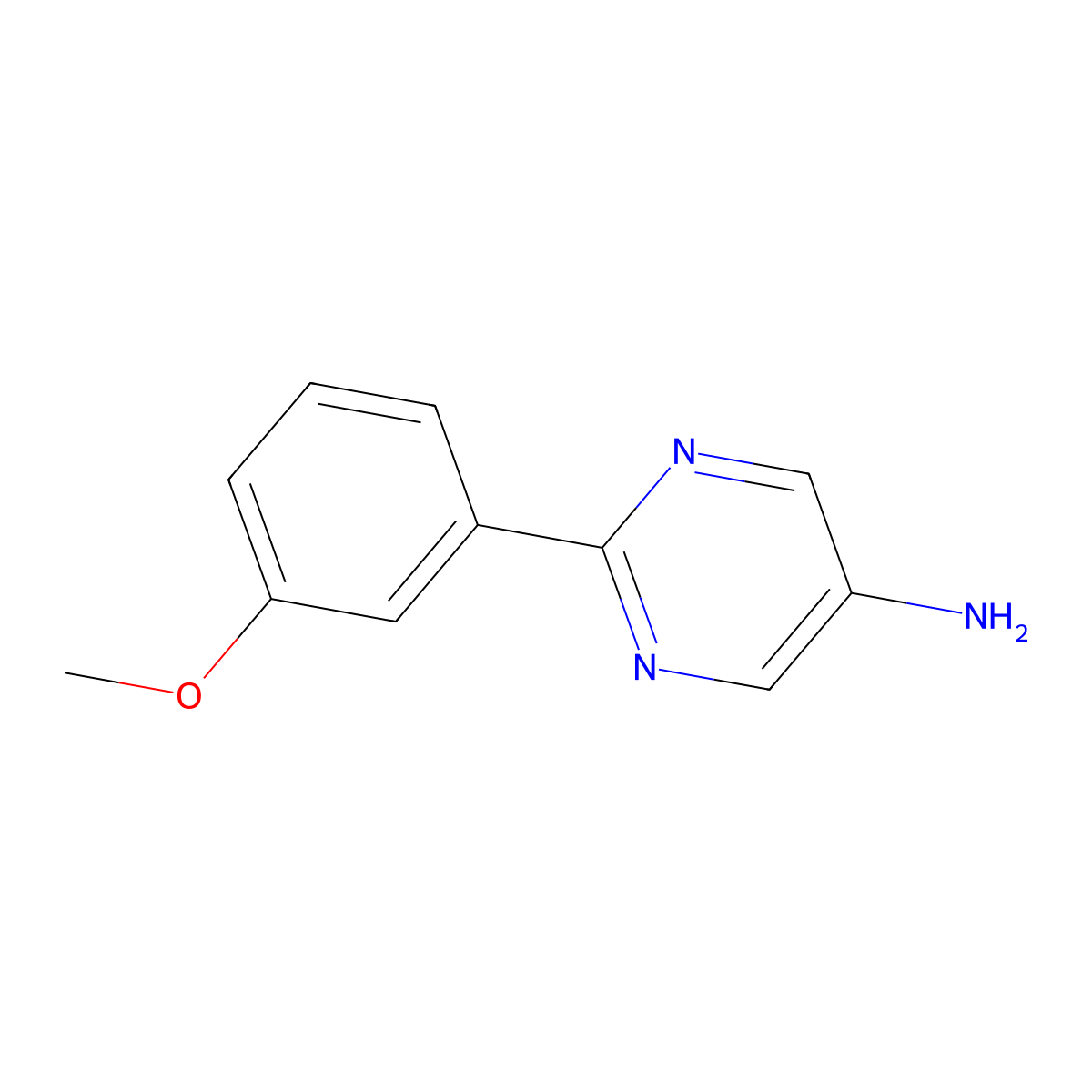 5-Amino-2-(3-methoxyphenyl)pyrimidine molecular structure, CAS 1094246-55-5