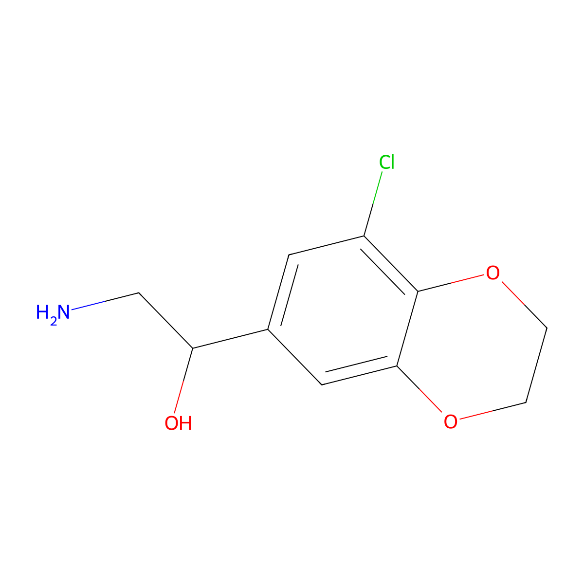 2-Amino-1-(8-chloro-2,3-dihydro-1,4-benzodioxin-6-yl)ethan-1-ol molecular structure, CAS 1094248-62-0