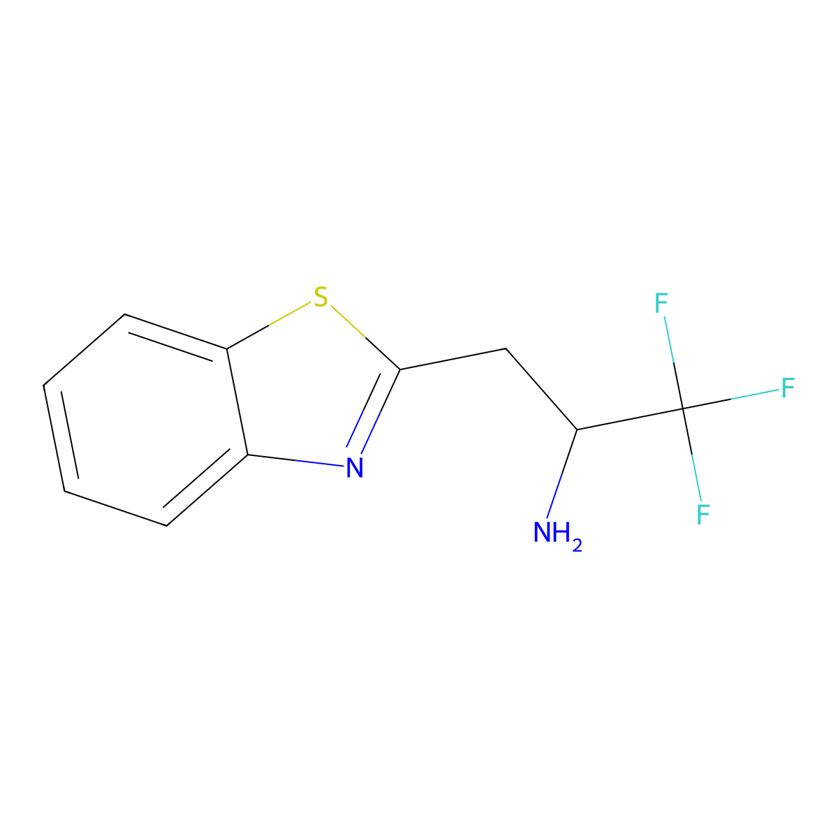 3-(1,3-Benzothiazol-2-yl)-1,1,1-trifluoropropan-2-amine molecular structure, CAS 1094248-96-0