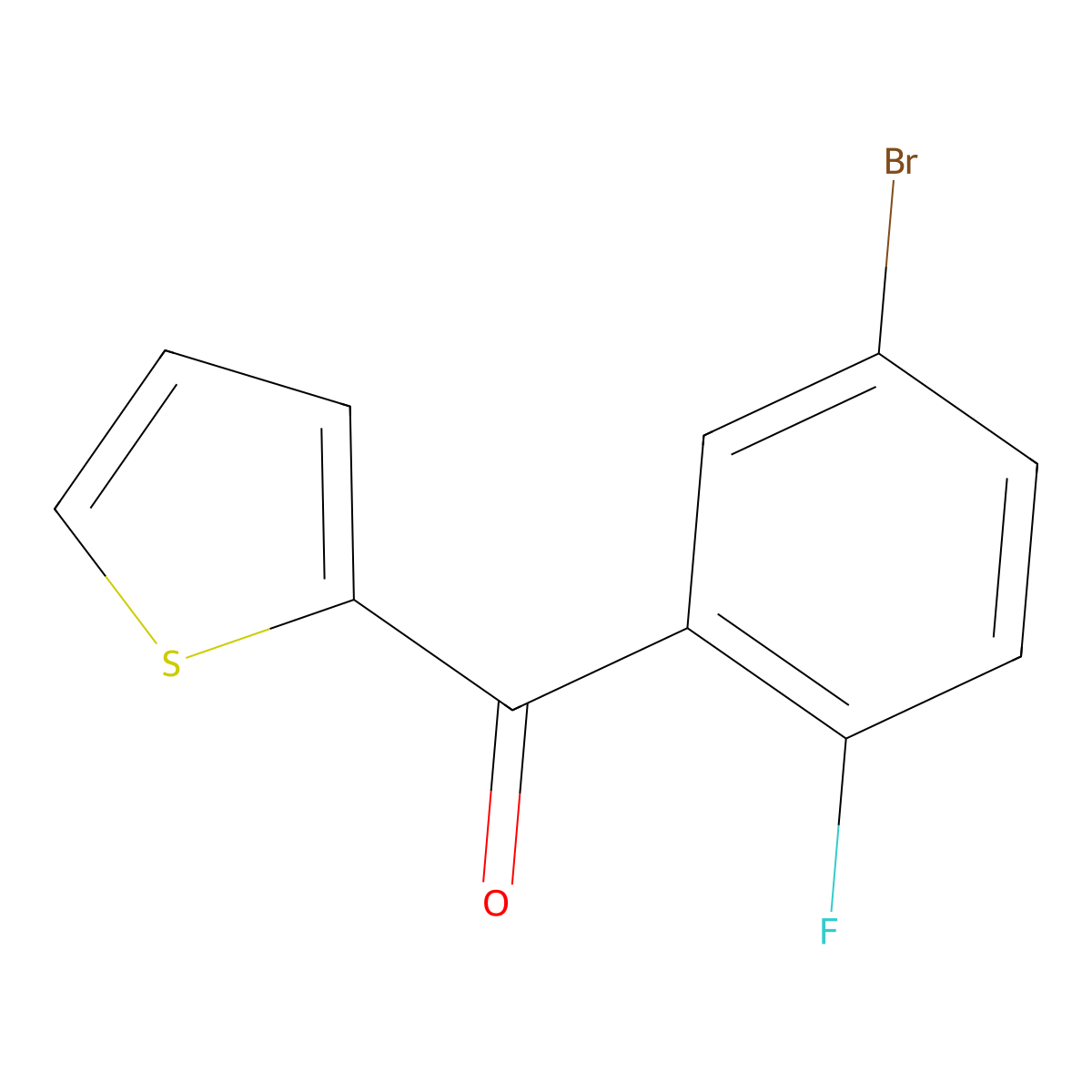 Methanone, (5-bromo-2-fluorophenyl)-2-thienyl- molecular structure, CAS 1094251-95-2