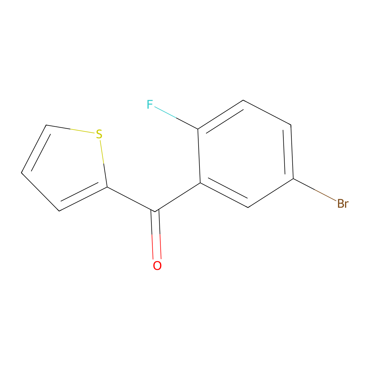 Methanone, (5-bromo-2-fluorophenyl)-2-thienyl- molecular structure, CAS 1094251-95-2