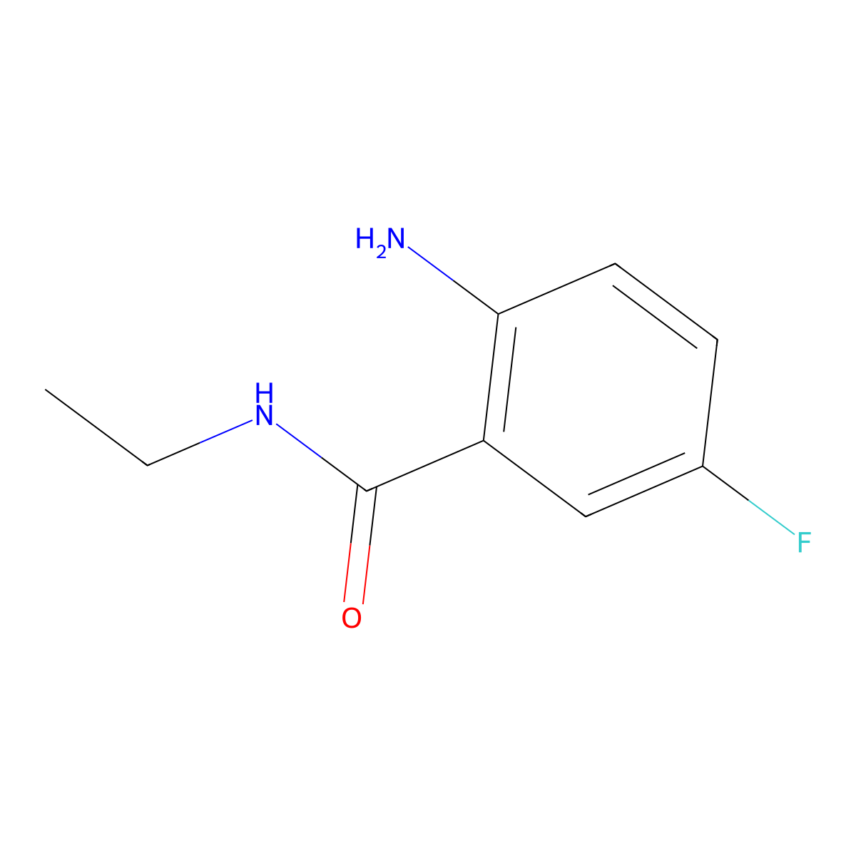 2-amino-N-ethyl-5-fluorobenzamide molecular structure, CAS 1094252-27-3