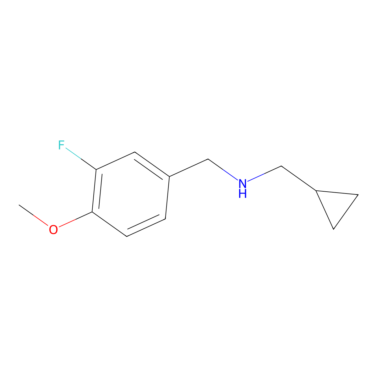 Cyclopropylmethyl-(3-fluoro-4-methoxy-benzyl)-amine molecular structure, CAS 1094253-45-8
