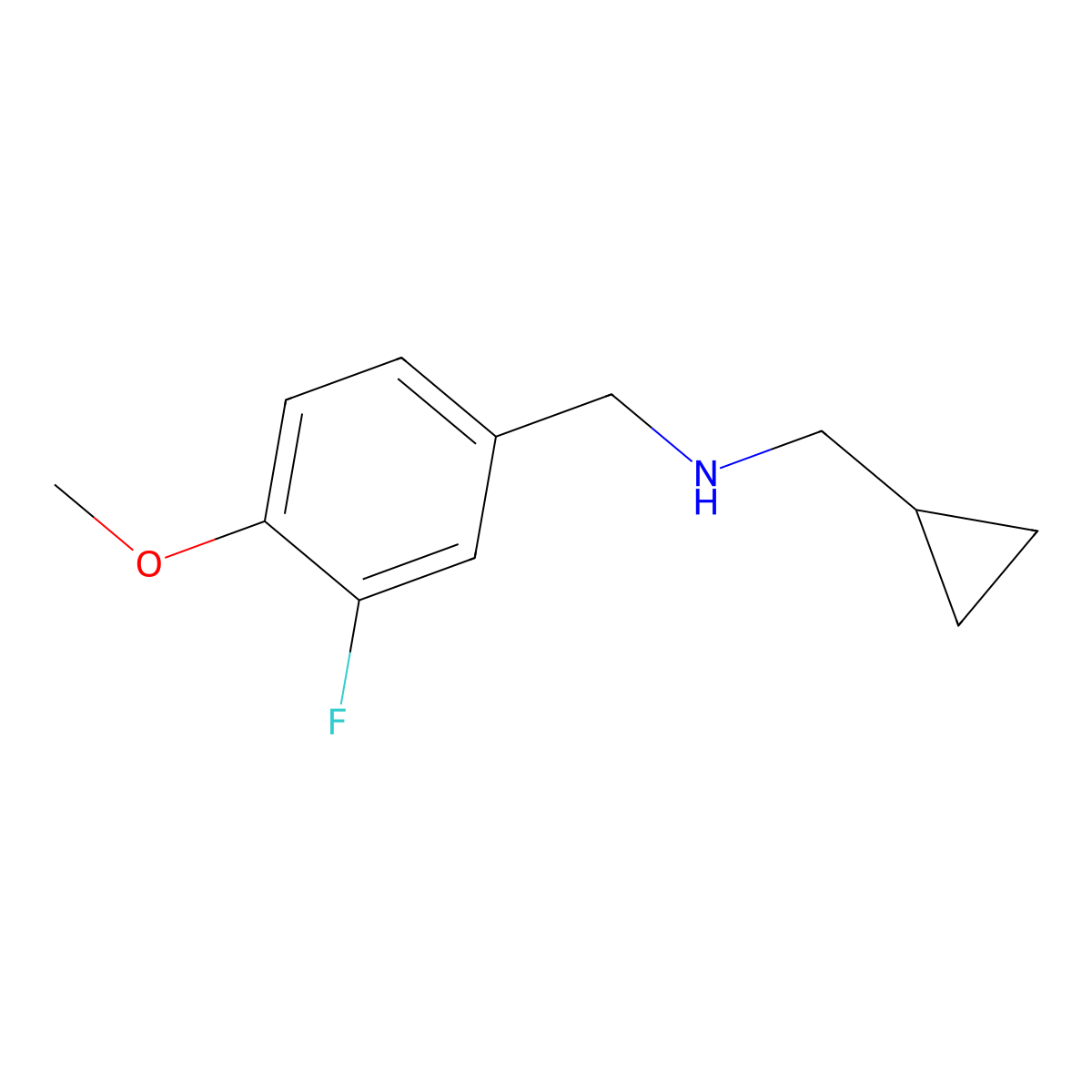 Cyclopropylmethyl-(3-fluoro-4-methoxy-benzyl)-amine molecular structure, CAS 1094253-45-8
