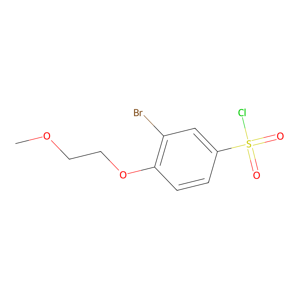 3-Bromo-4-(2-methoxyethoxy)benzene-1-sulfonyl chloride molecular structure, CAS 1094253-67-4