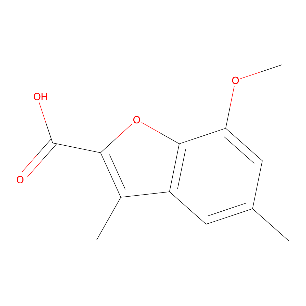 7-Methoxy-3,5-dimethyl-1-benzofuran-2-carboxylic acid molecular structure, CAS 1094253-79-8