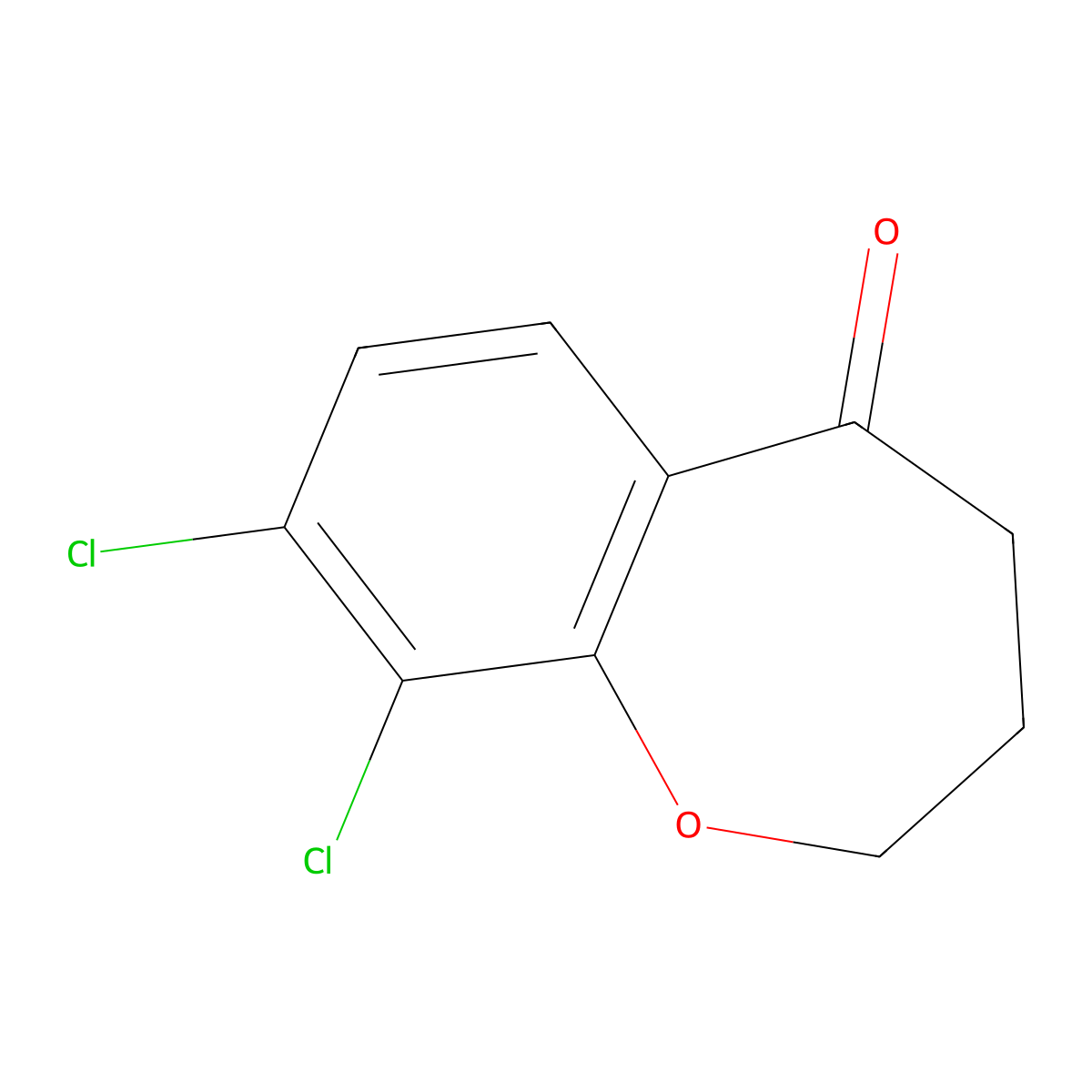 8,9-Dichloro-2,3,4,5-tetrahydro-1-benzoxepin-5-one molecular structure, CAS 1094253-83-4