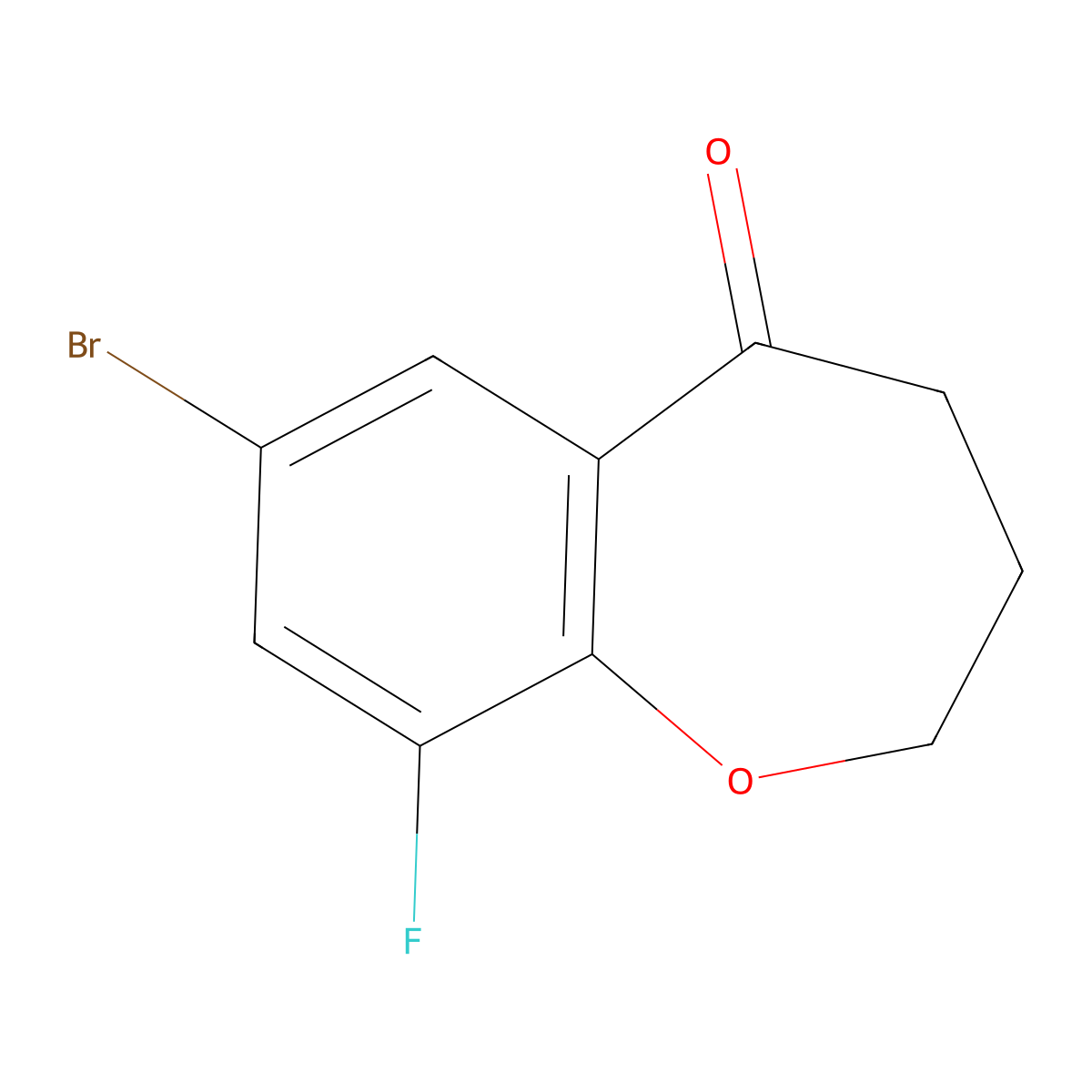 7-Bromo-9-fluoro-2,3,4,5-tetrahydro-1-benzoxepin-5-one molecular structure, CAS 1094253-85-6