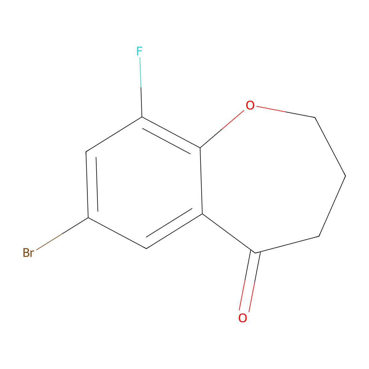 7-Bromo-9-fluoro-2,3,4,5-tetrahydro-1-benzoxepin-5-one molecular structure, CAS 1094253-85-6