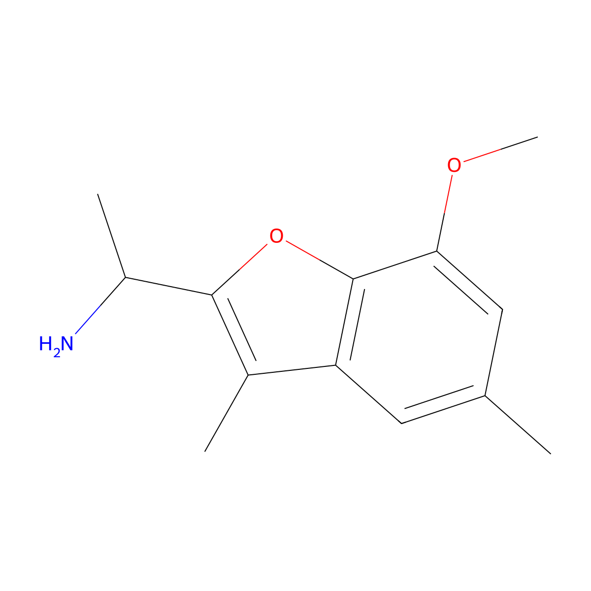 1-(7-Methoxy-3,5-dimethyl-1-benzofuran-2-yl)ethan-1-amine molecular structure, CAS 1094254-09-7