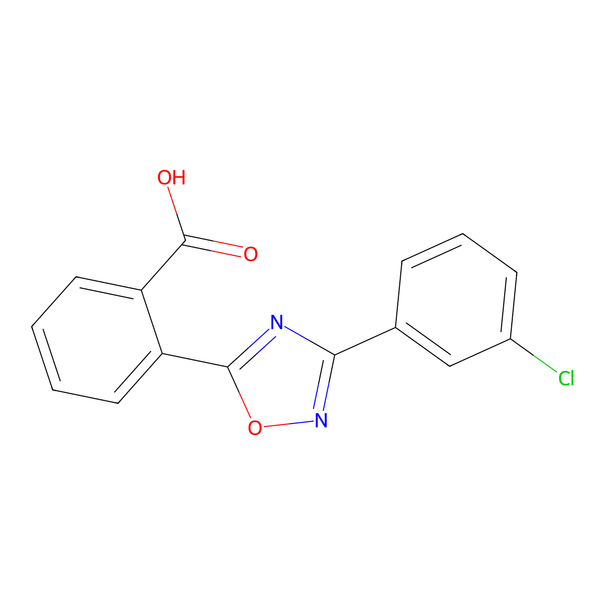 2-[3-(3-Chlorophenyl)-1,2,4-oxadiazol-5-yl]benzoic acid molecular structure, CAS 1094255-70-5