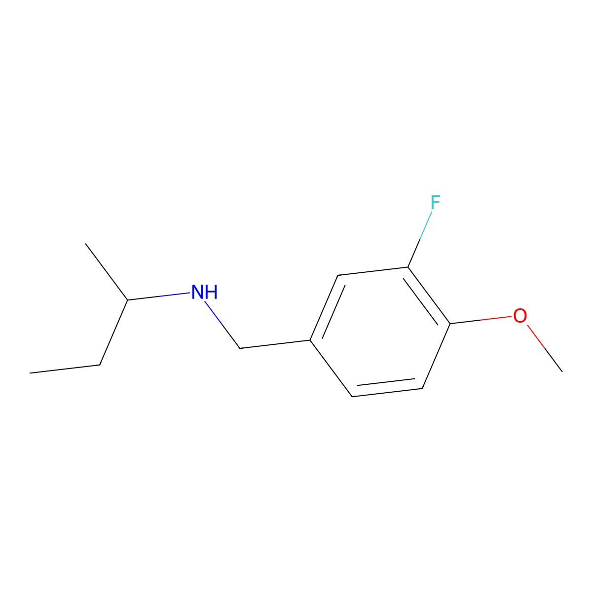 (Butan-2-yl)[(3-fluoro-4-methoxyphenyl)methyl]amine molecular structure, CAS 1094257-95-0