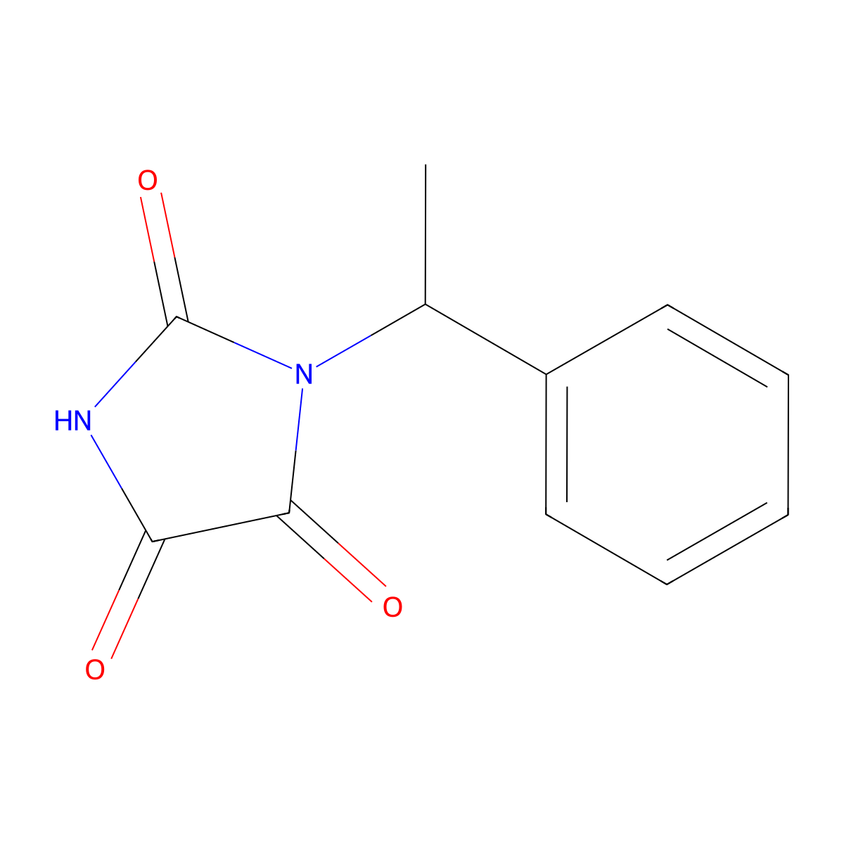 1-(1-Phenylethyl)imidazolidine-2,4,5-trione molecular structure, CAS 1094259-04-7