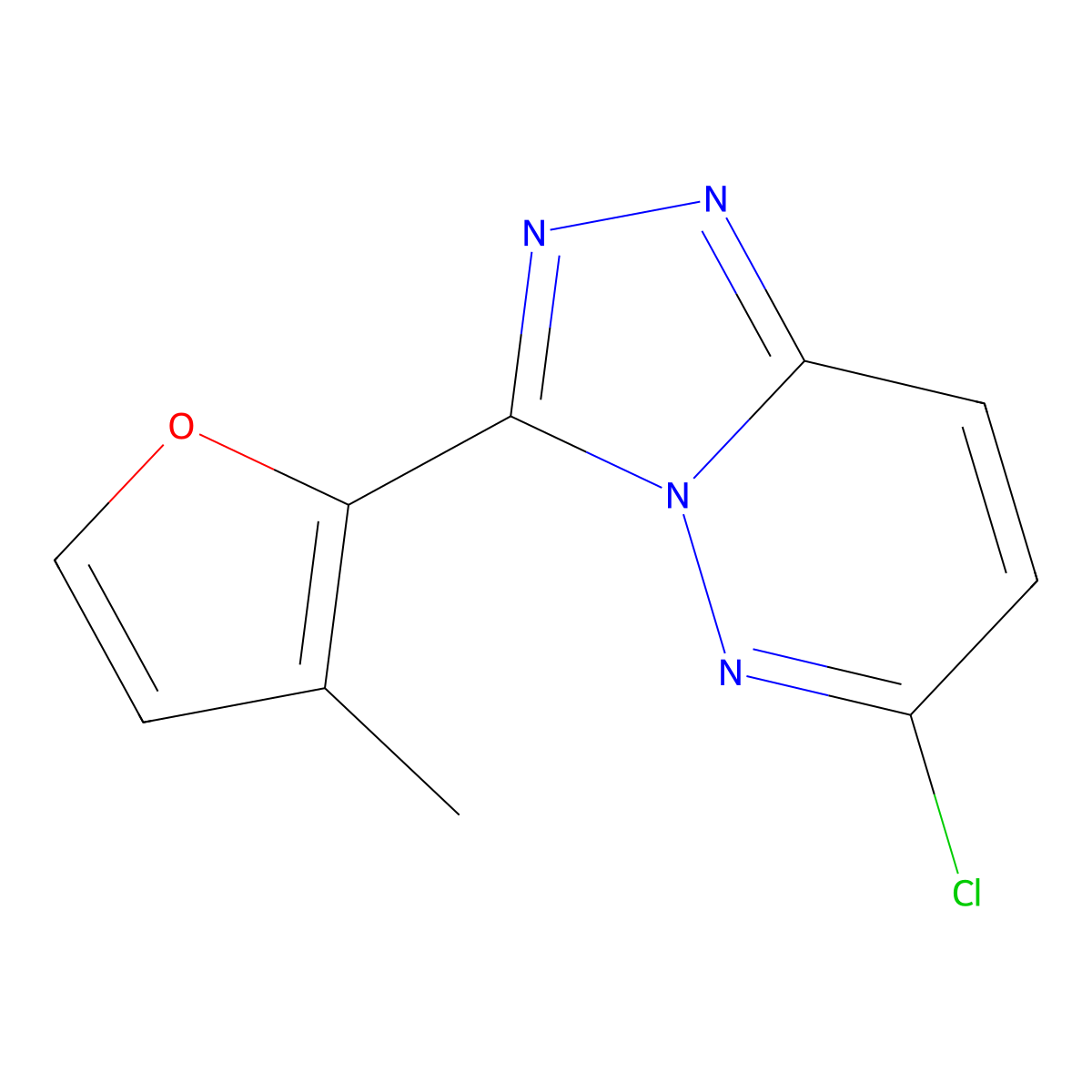 6-Chloro-3-(3-methylfuran-2-yl)-[1,2,4]triazolo[4,3-b]pyridazine molecular structure, CAS 1094260-40-8