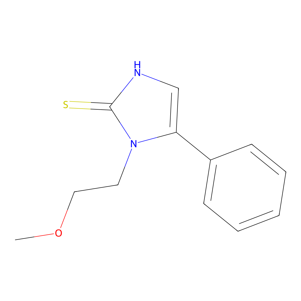 1-(2-methoxyethyl)-5-phenyl-1,3-dihydro-2H-imidazole-2-thione molecular structure, CAS 1094261-41-2