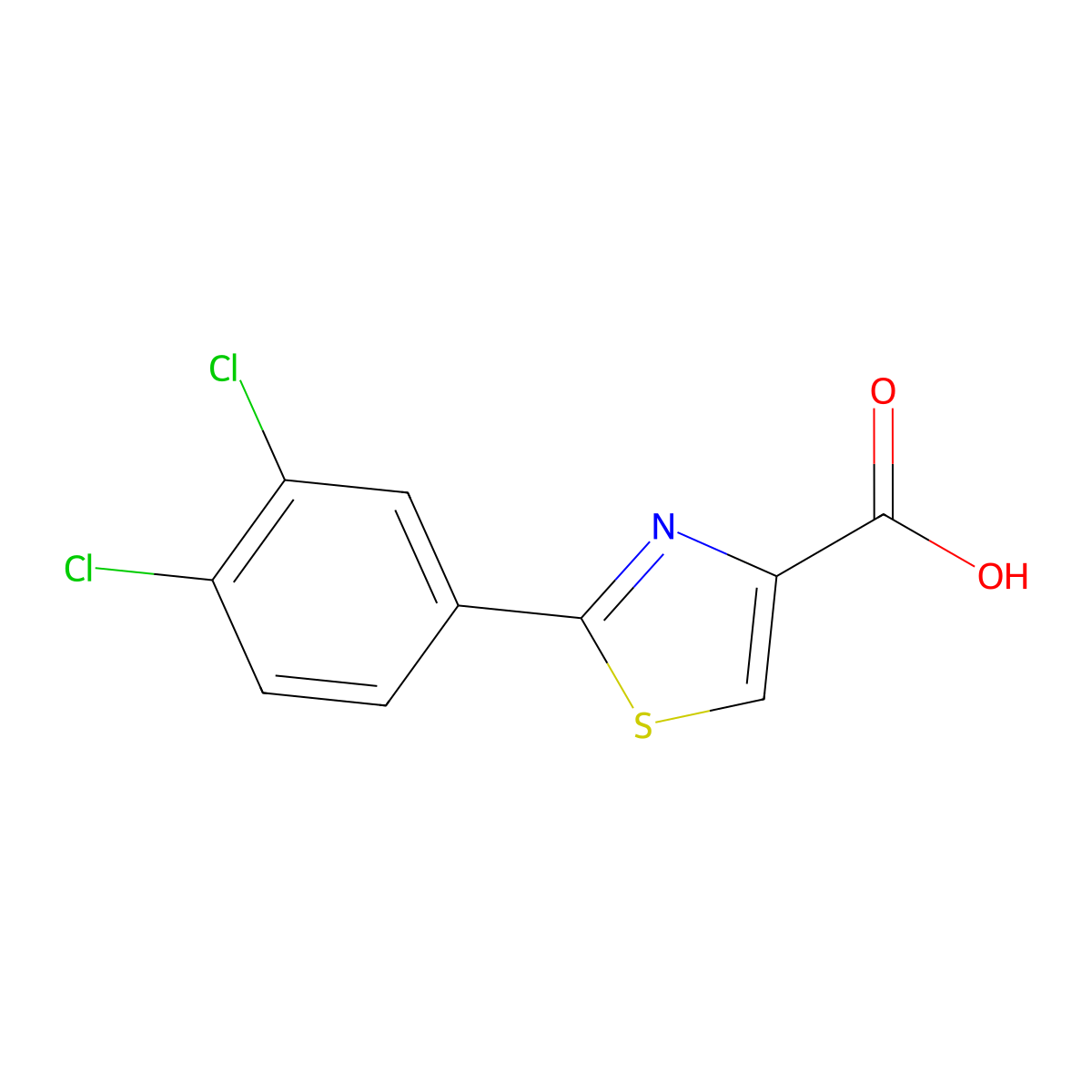 2-(3,4-Dichlorophenyl)-1,3-thiazole-4-carboxylic acid molecular structure, CAS 1094263-32-7