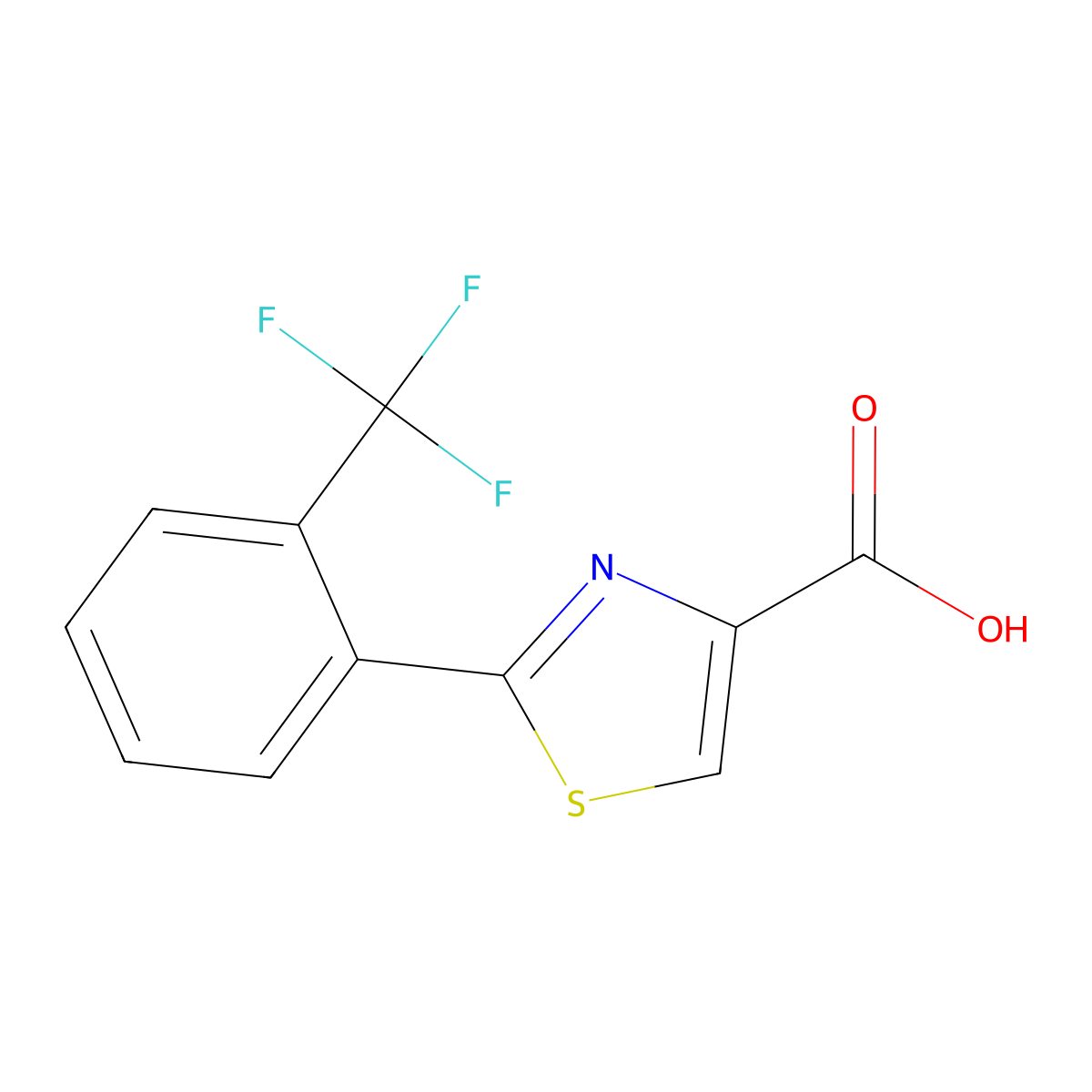 2-(2-(Trifluoromethyl)phenyl)thiazole-4-carboxylic acid molecular structure, CAS 1094263-34-9