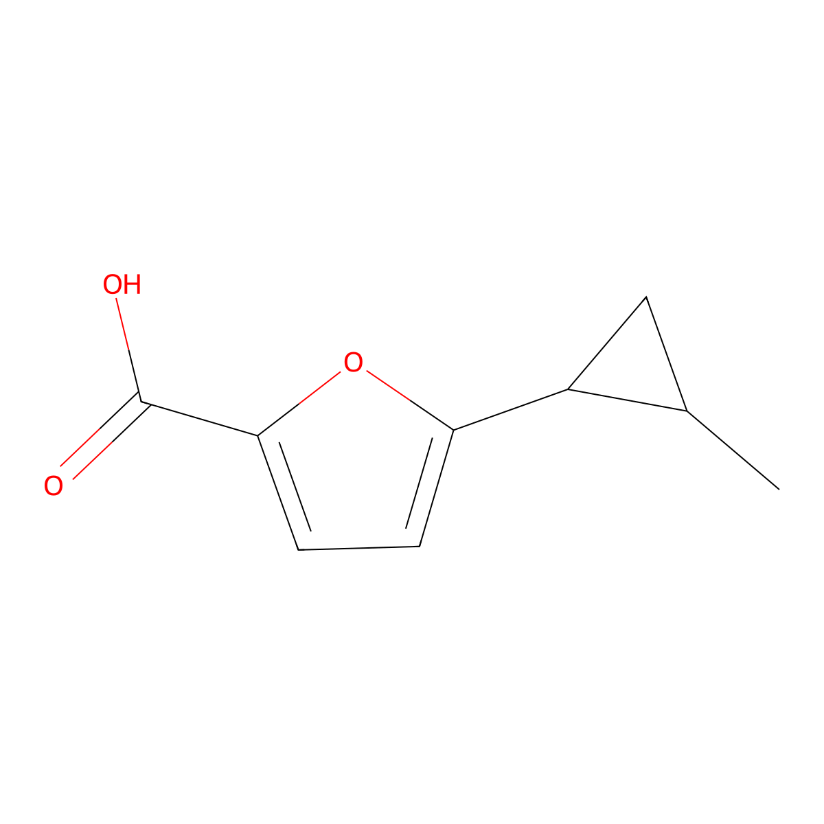 5-(2-Methylcyclopropyl)furan-2-carboxylic acid molecular structure, CAS 1094263-50-9