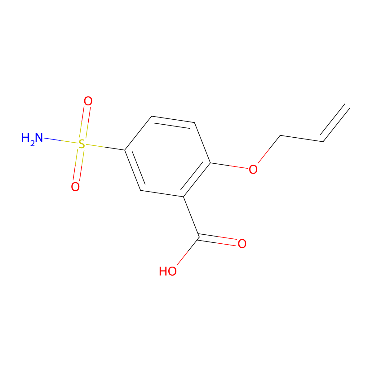 2-(Prop-2-en-1-yloxy)-5-sulfamoylbenzoic acid molecular structure, CAS 1094263-98-5
