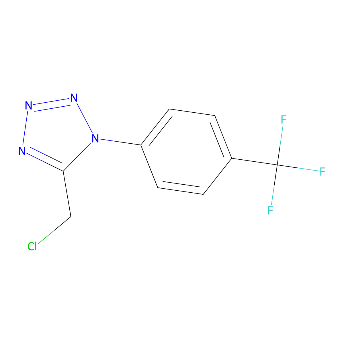 5-(chloromethyl)-1-[4-(trifluoromethyl)phenyl]-1H-1,2,3,4-tetrazole molecular structure, CAS 1094265-93-6