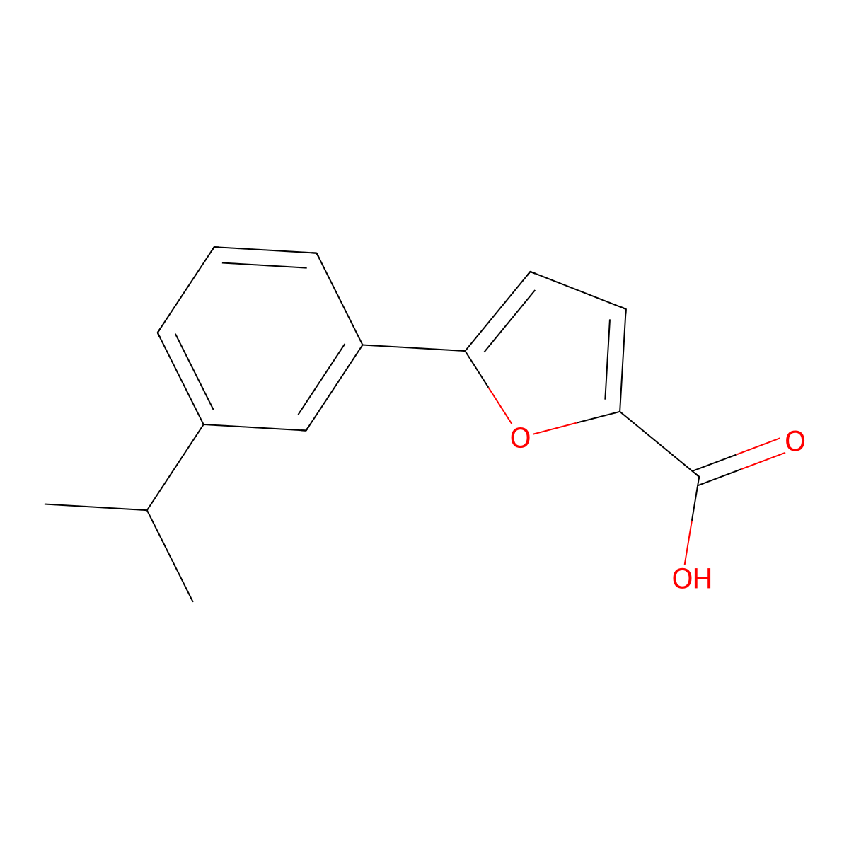 5-[3-(Propan-2-yl)phenyl]furan-2-carboxylic acid molecular structure, CAS 1094267-53-4