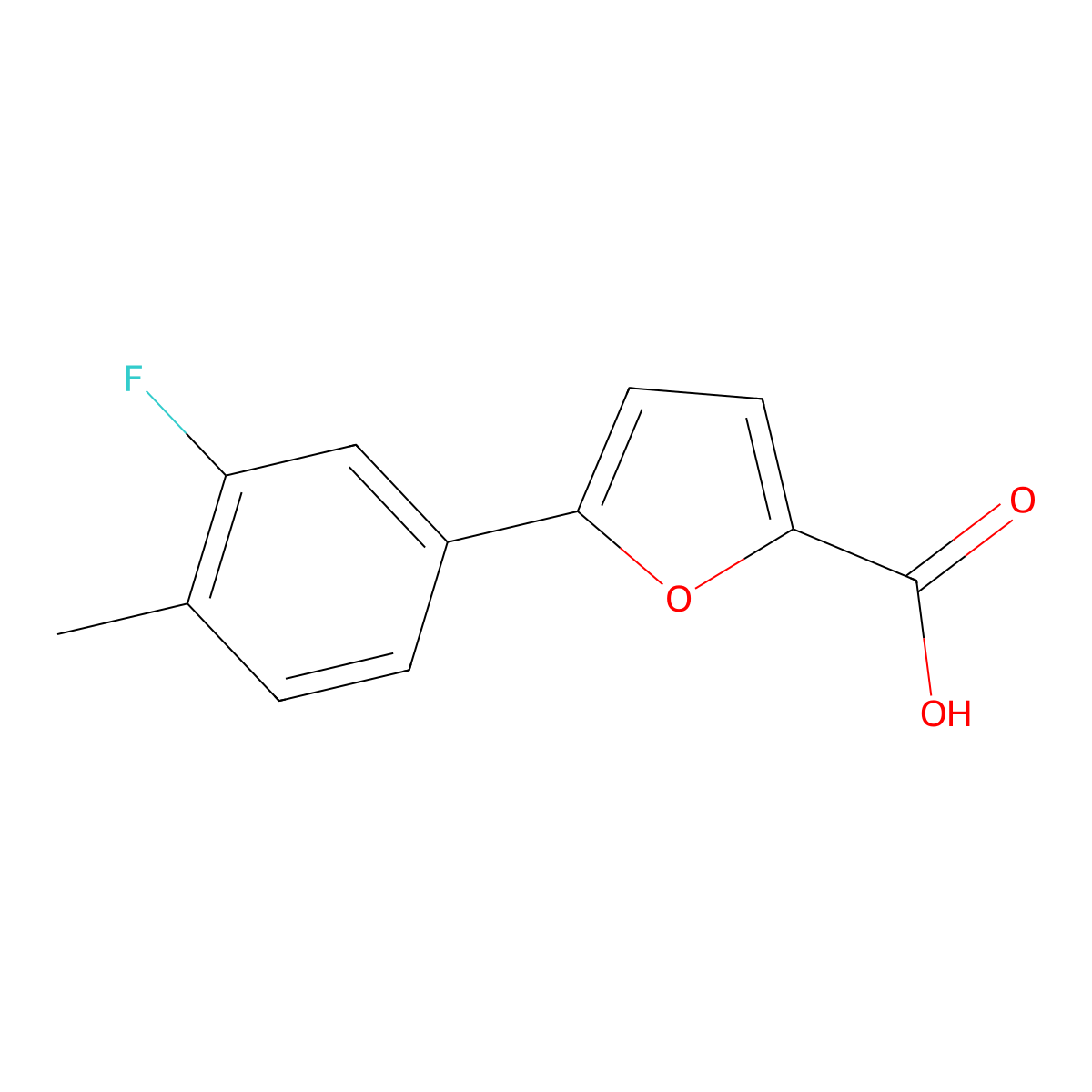 5-(3-Fluoro-4-methylphenyl)furan-2-carboxylic acid molecular structure, CAS 1094267-54-5