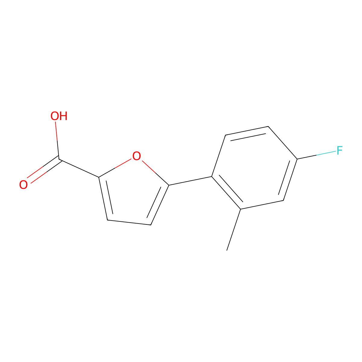 5-(4-Fluoro-2-methylphenyl)furan-2-carboxylic acid molecular structure, CAS 1094267-55-6