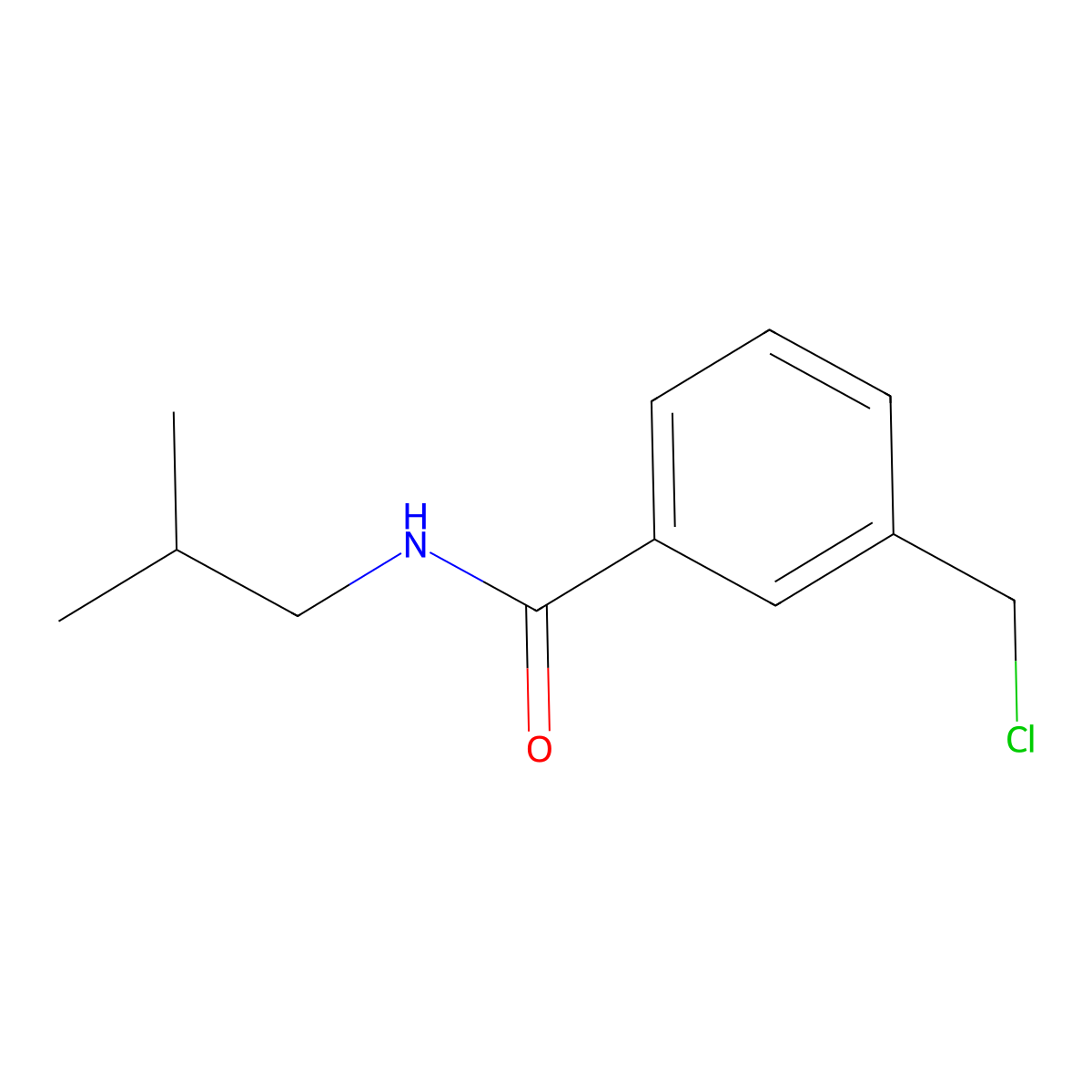 3-(chloromethyl)-N-(2-methylpropyl)benzamide molecular structure, CAS 1094268-39-9