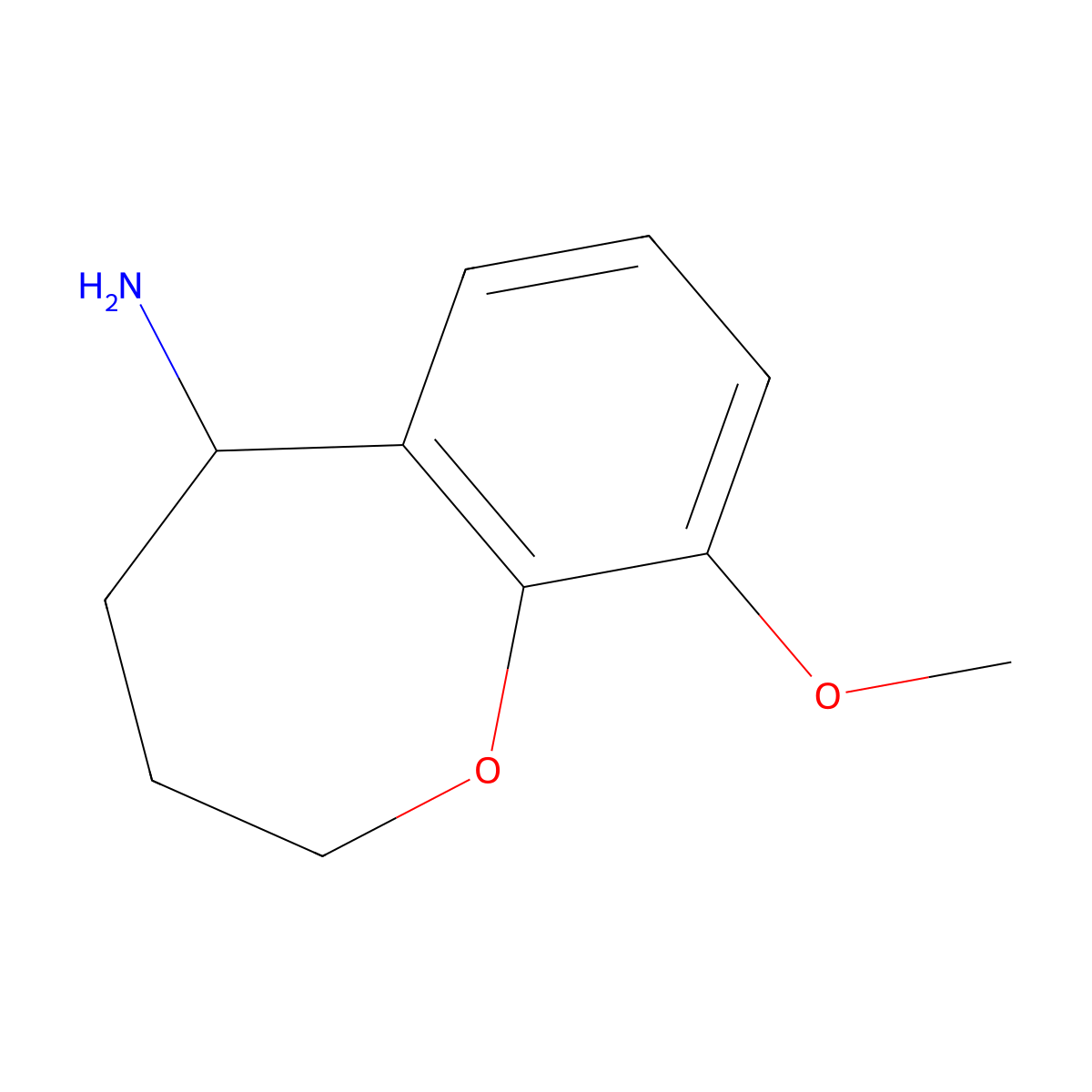 9-Methoxy-2,3,4,5-tetrahydro-1-benzoxepin-5-amine molecular structure, CAS 1094269-46-1