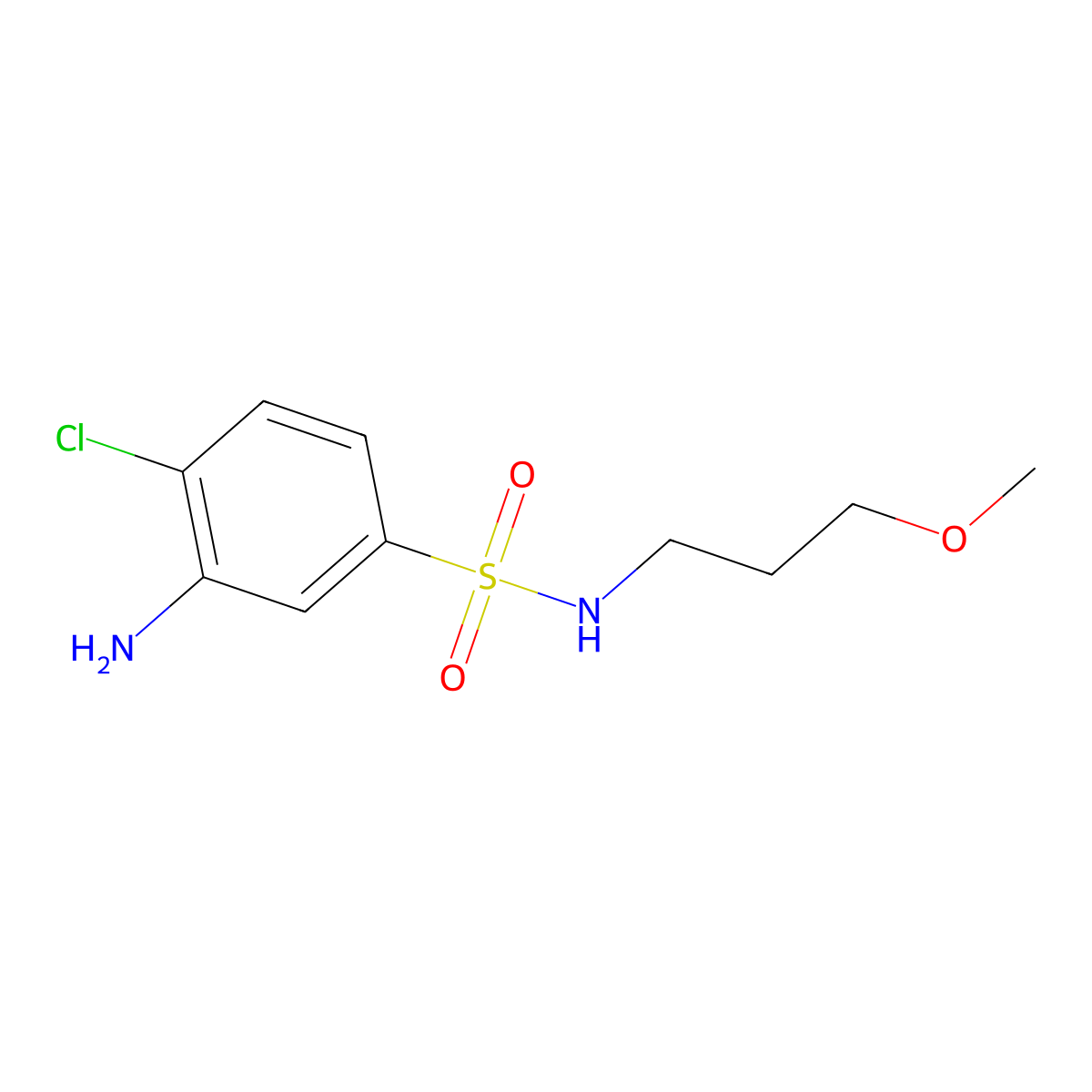3-amino-4-chloro-N-(3-methoxypropyl)benzenesulfonamide molecular structure, CAS 1094269-51-8