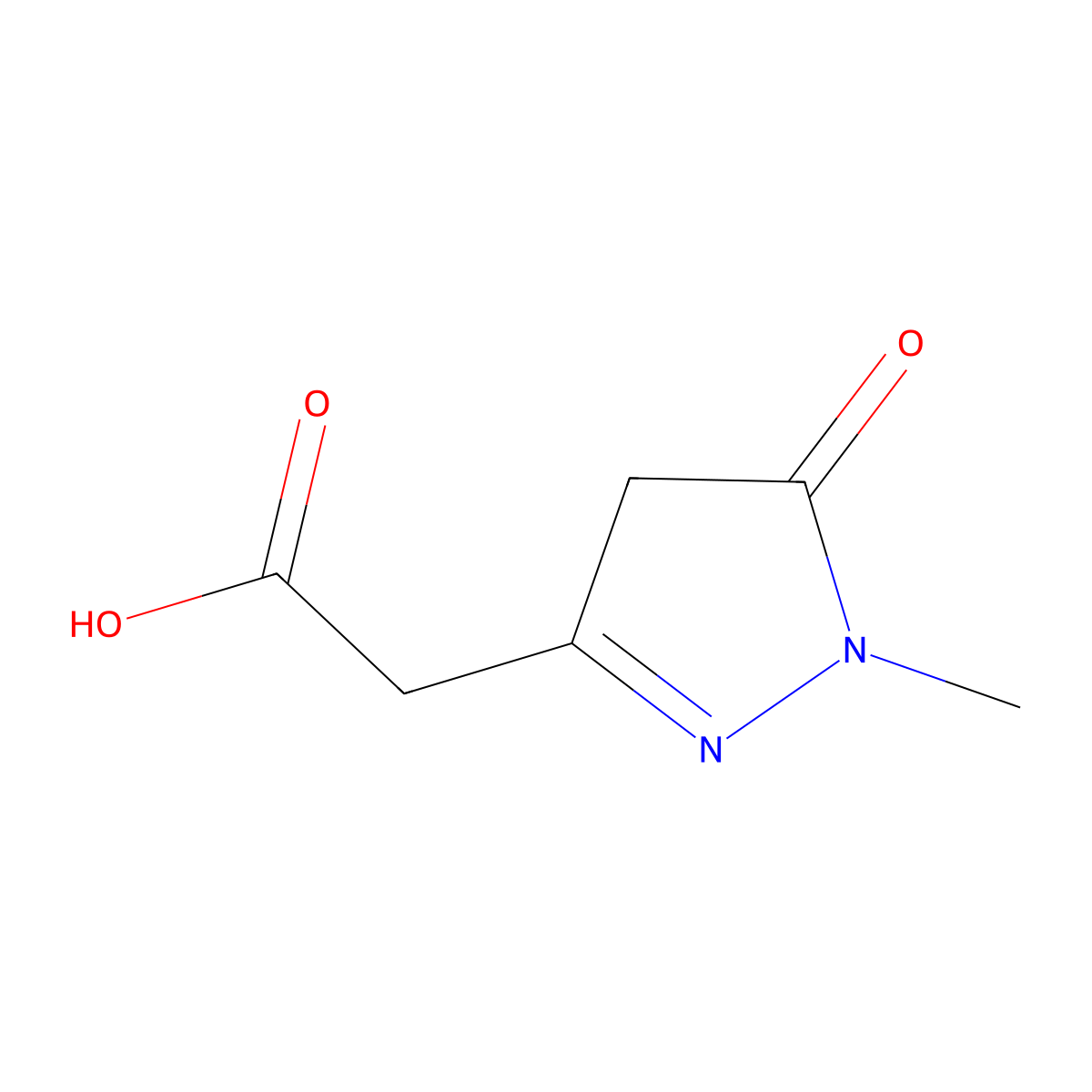 2-(1-methyl-5-oxo-4,5-dihydro-1H-pyrazol-3-yl)acetic acid molecular structure, CAS 1094269-98-3