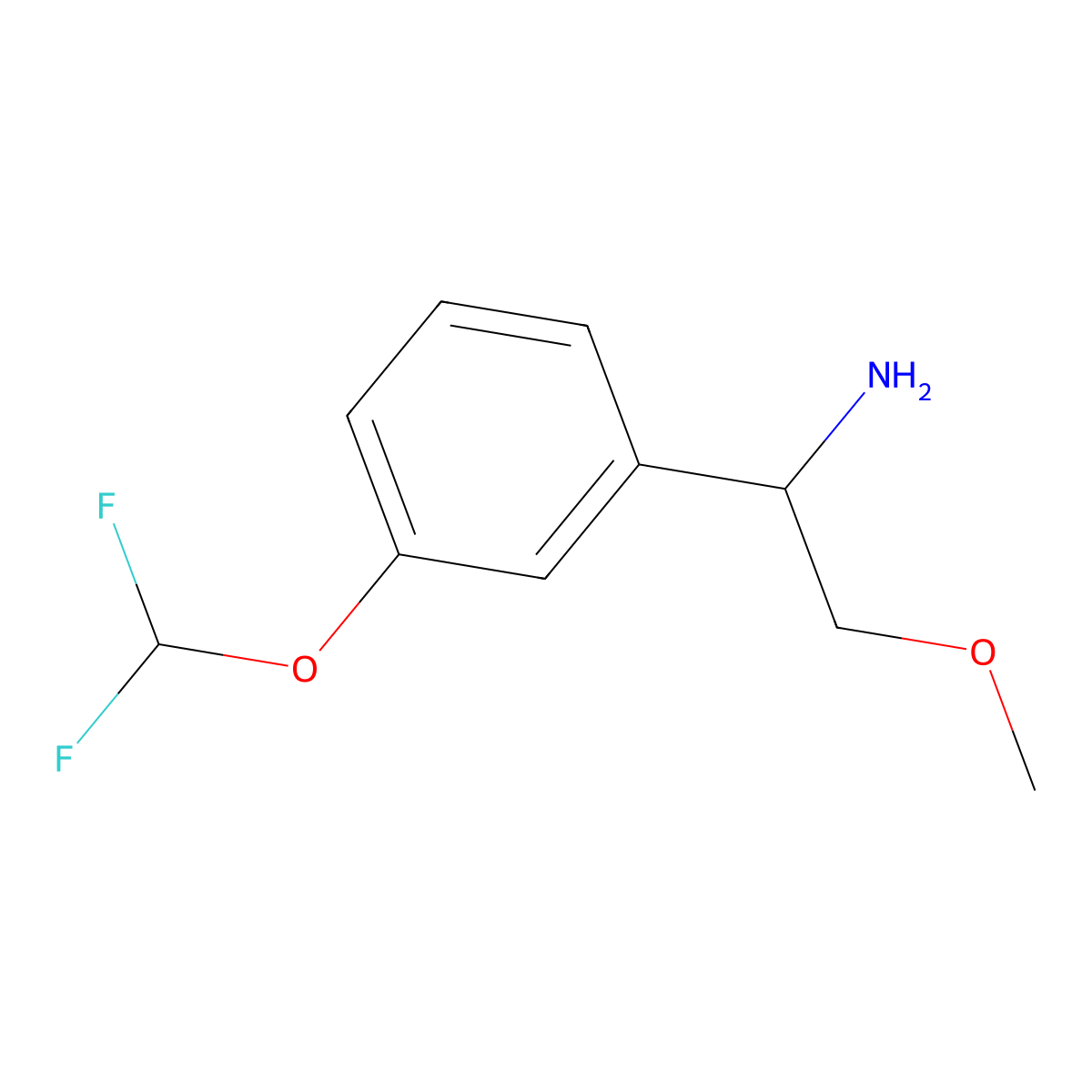 1-[3-(Difluoromethoxy)phenyl]-2-methoxyethan-1-amine molecular structure, CAS 1094271-32-5