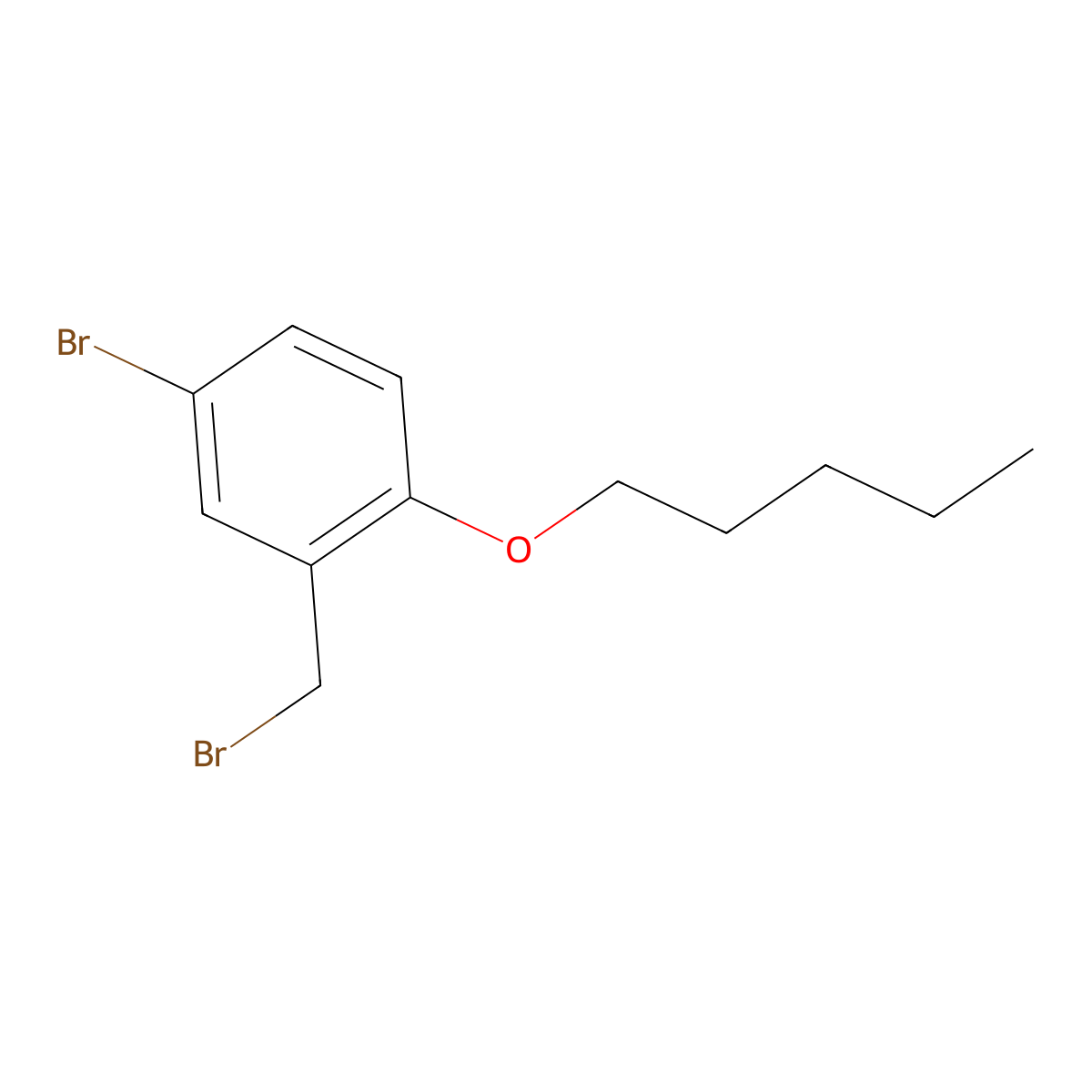 4-Bromo-2-(bromomethyl)-1-(pentyloxy)benzene molecular structure, CAS 1094273-06-9