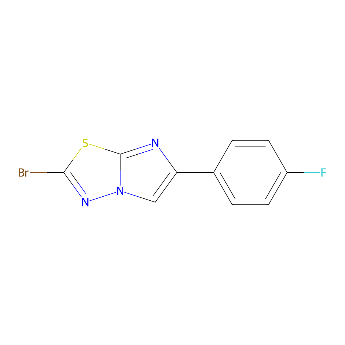 2-Bromo-6-(4-fluorophenyl)imidazo[2,1-B][1,3,4]thiadiazole molecular structure, CAS 1094275-22-5