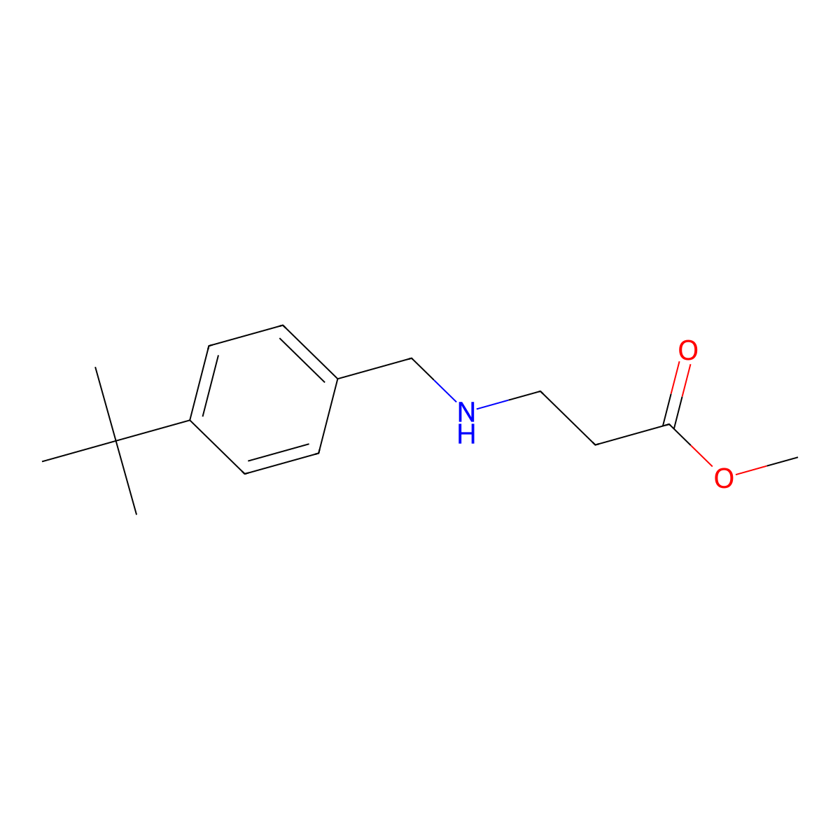 Methyl 3-{[(4-tert-butylphenyl)methyl]amino}propanoate molecular structure, CAS 1094276-41-1