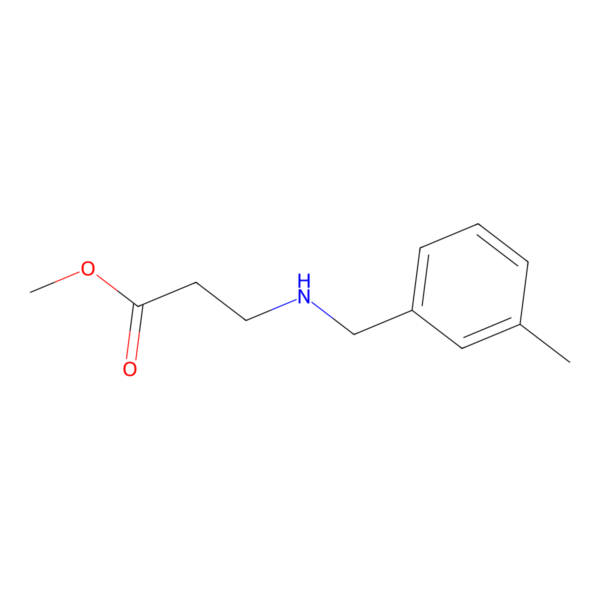 Methyl 3-{[(3-methylphenyl)methyl]amino}propanoate molecular structure, CAS 1094276-43-3