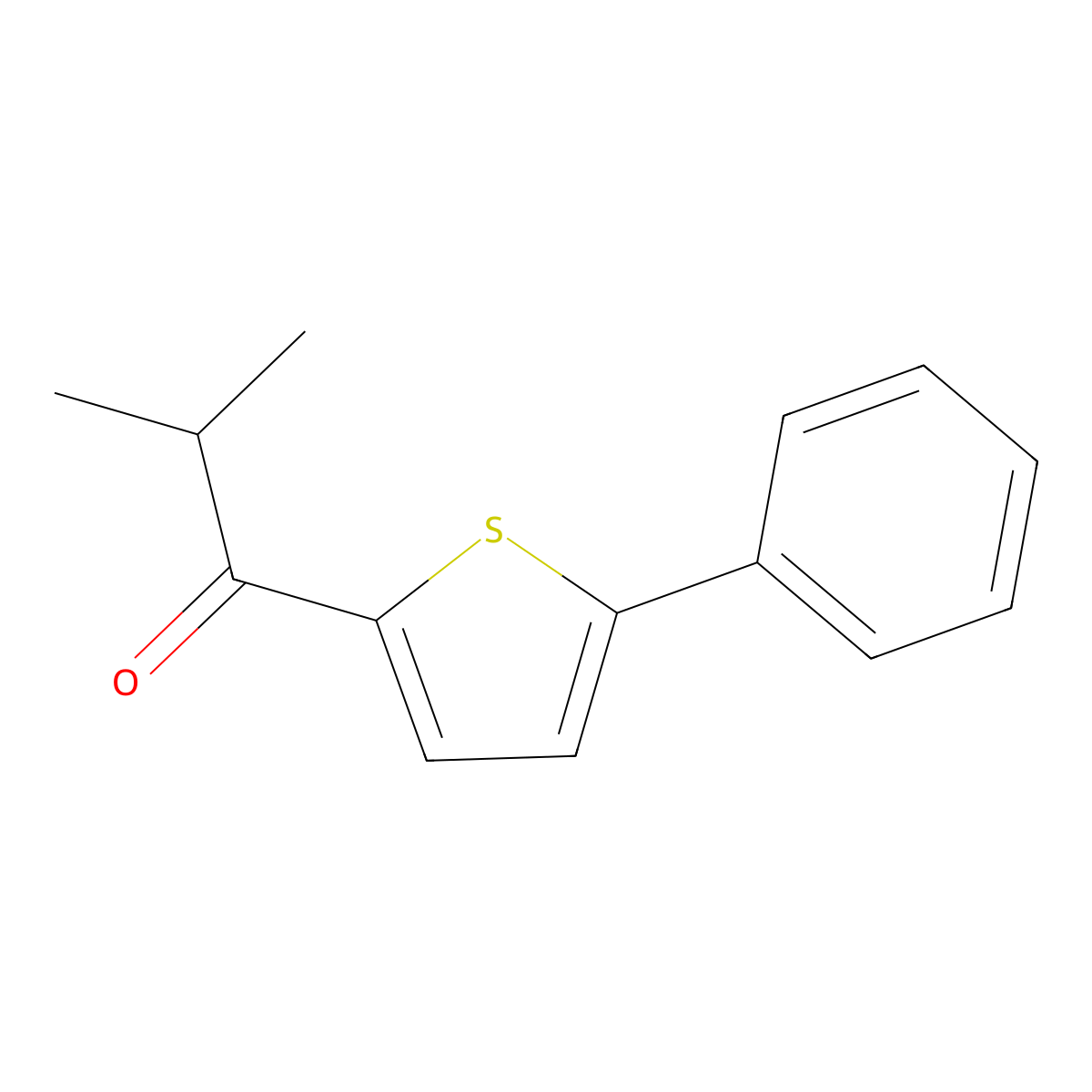 2-Methyl-1-(5-phenyl-2-thienyl)-1-propanone molecular structure, CAS 1094277-59-4