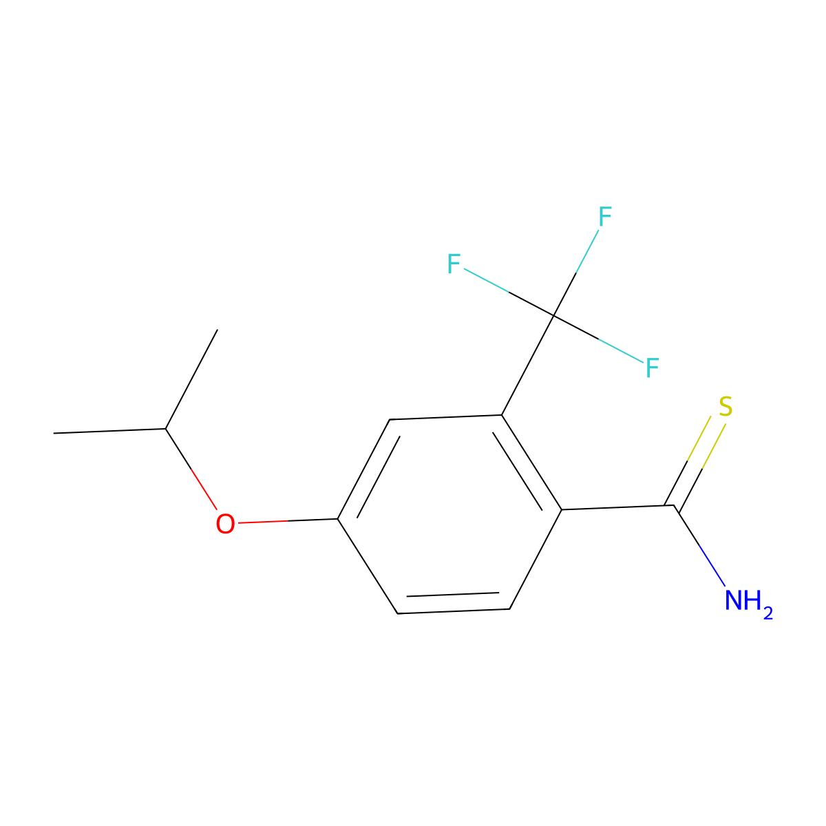 4-(Propan-2-yloxy)-2-(trifluoromethyl)benzene-1-carbothioamide molecular structure, CAS 1094279-33-0