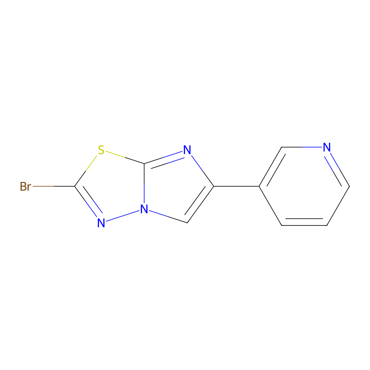 3-{2-Bromoimidazo[2,1-b][1,3,4]thiadiazol-6-yl}pyridine molecular structure, CAS 1094279-90-9