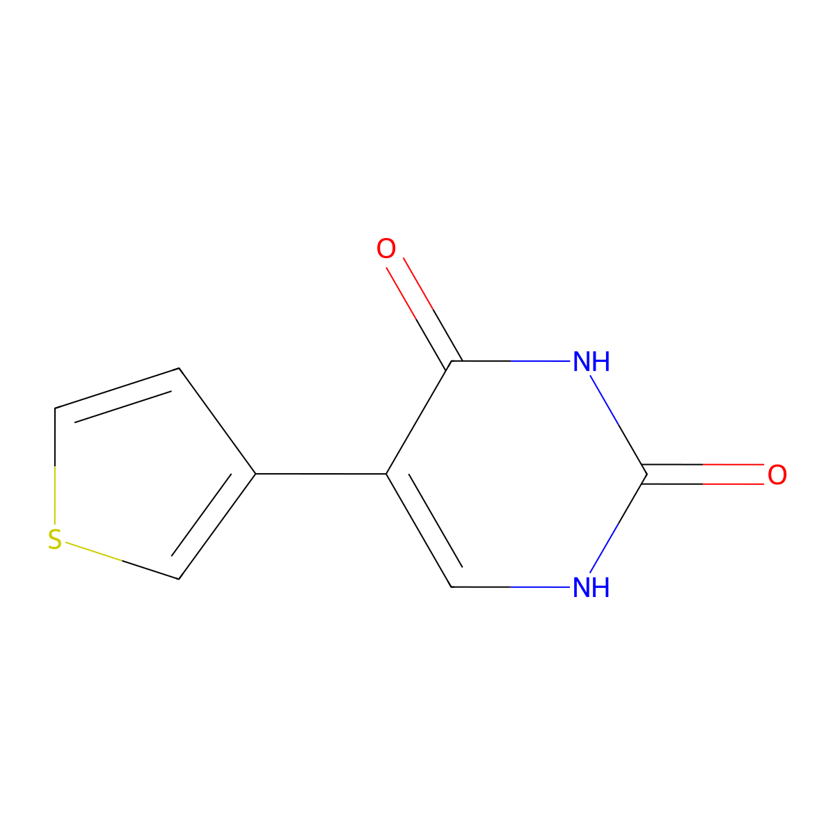 5-thiophen-3-yl-1H-pyrimidine-2,4-dione molecular structure, CAS 109428-23-1