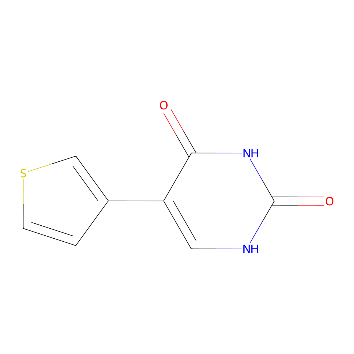 5-thiophen-3-yl-1H-pyrimidine-2,4-dione molecular structure, CAS 109428-23-1
