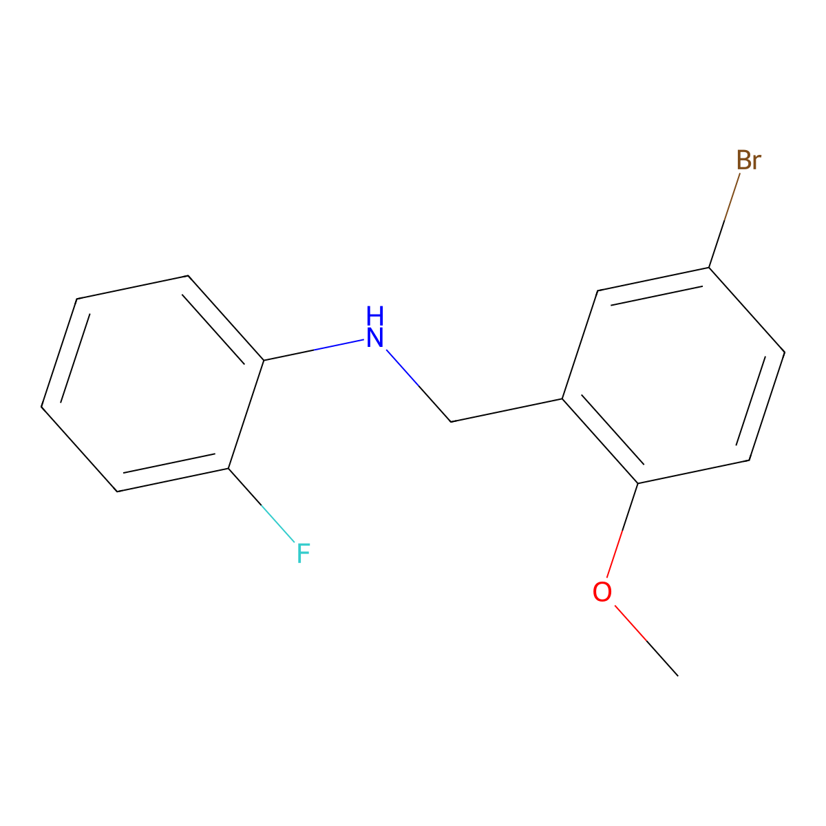 N-[(5-bromo-2-methoxyphenyl)methyl]-2-fluoroaniline molecular structure, CAS 1094280-73-5
