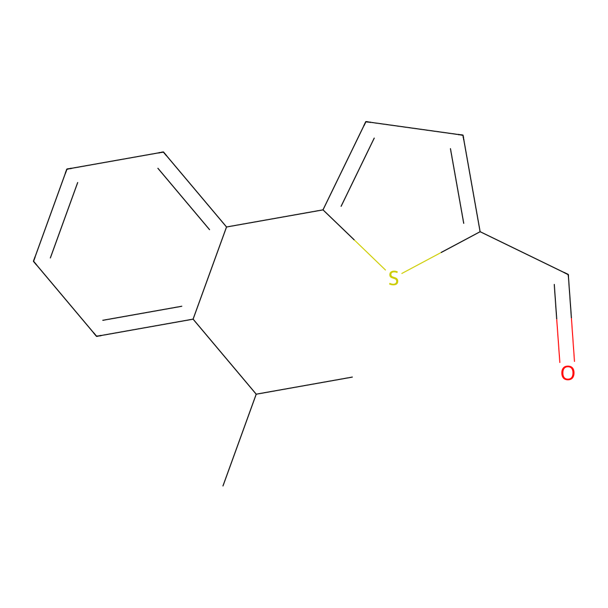 5-[2-(1-Methylethyl)phenyl]-2-thiophenecarboxaldehyde molecular structure, CAS 1094281-70-5