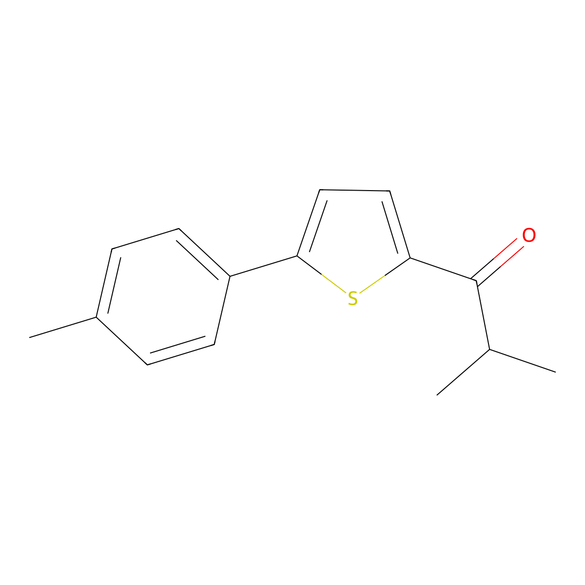 2-Methyl-1-[5-(4-methylphenyl)-2-thienyl]-1-propanone molecular structure, CAS 1094281-87-4