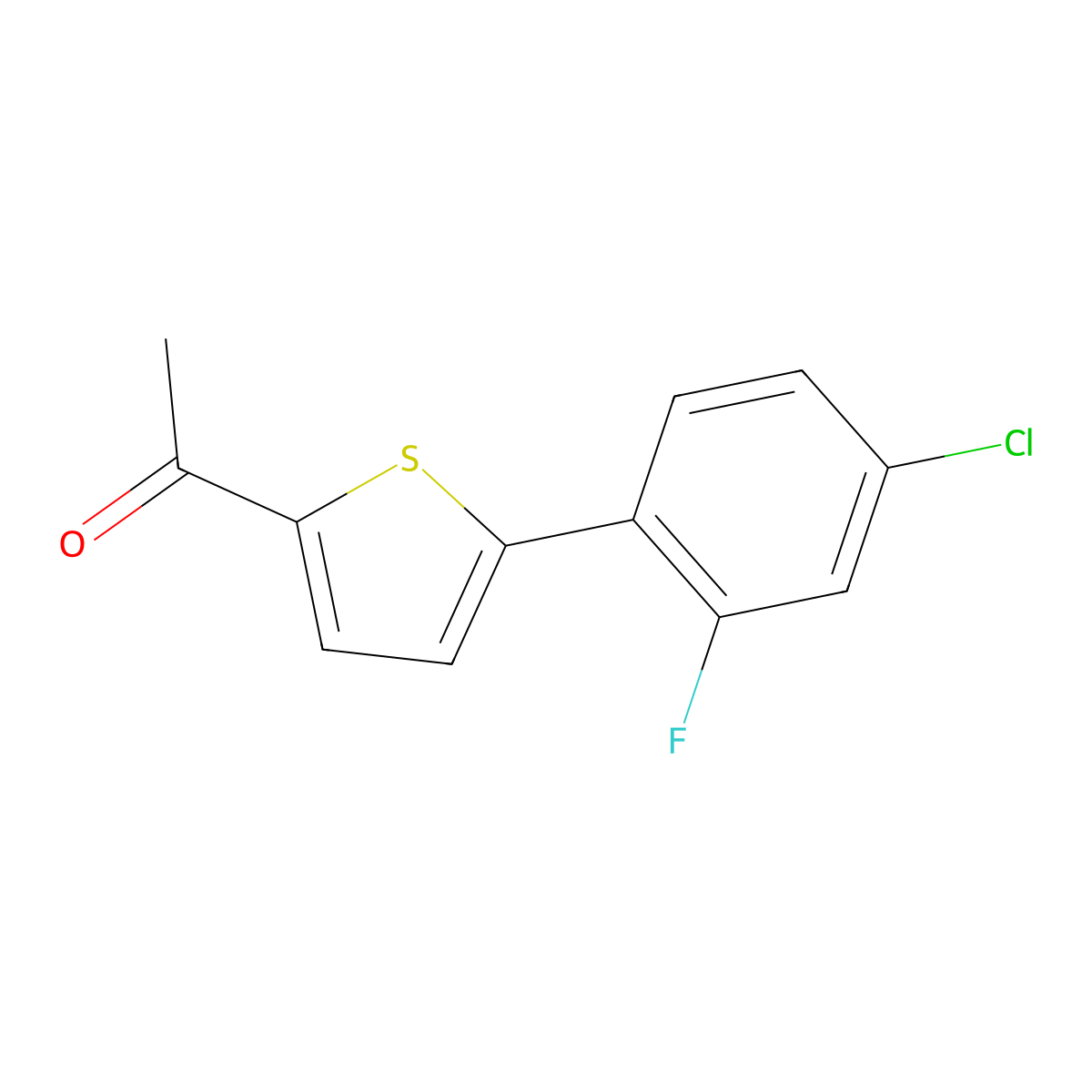 1-[5-(4-Chloro-2-fluorophenyl)thiophen-2-yl]ethan-1-one molecular structure, CAS 1094282-07-1