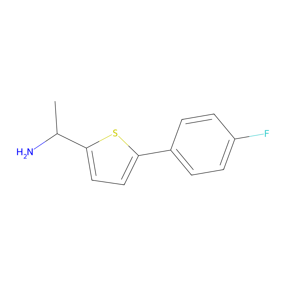 1-(5-(4-Fluorophenyl)thiophen-2-yl)ethan-1-amine molecular structure, CAS 1094282-46-8